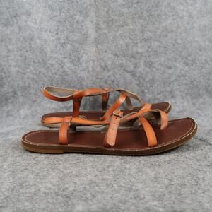 Mossimo Shoes Womens 8 Sandals Casual Flat Gladiator Brown Buckle Strap Boho